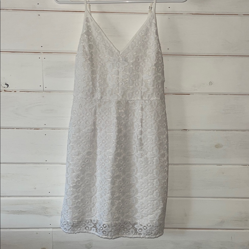 Abercrombie & Fitch White Lace Spaghetti Strap Dress